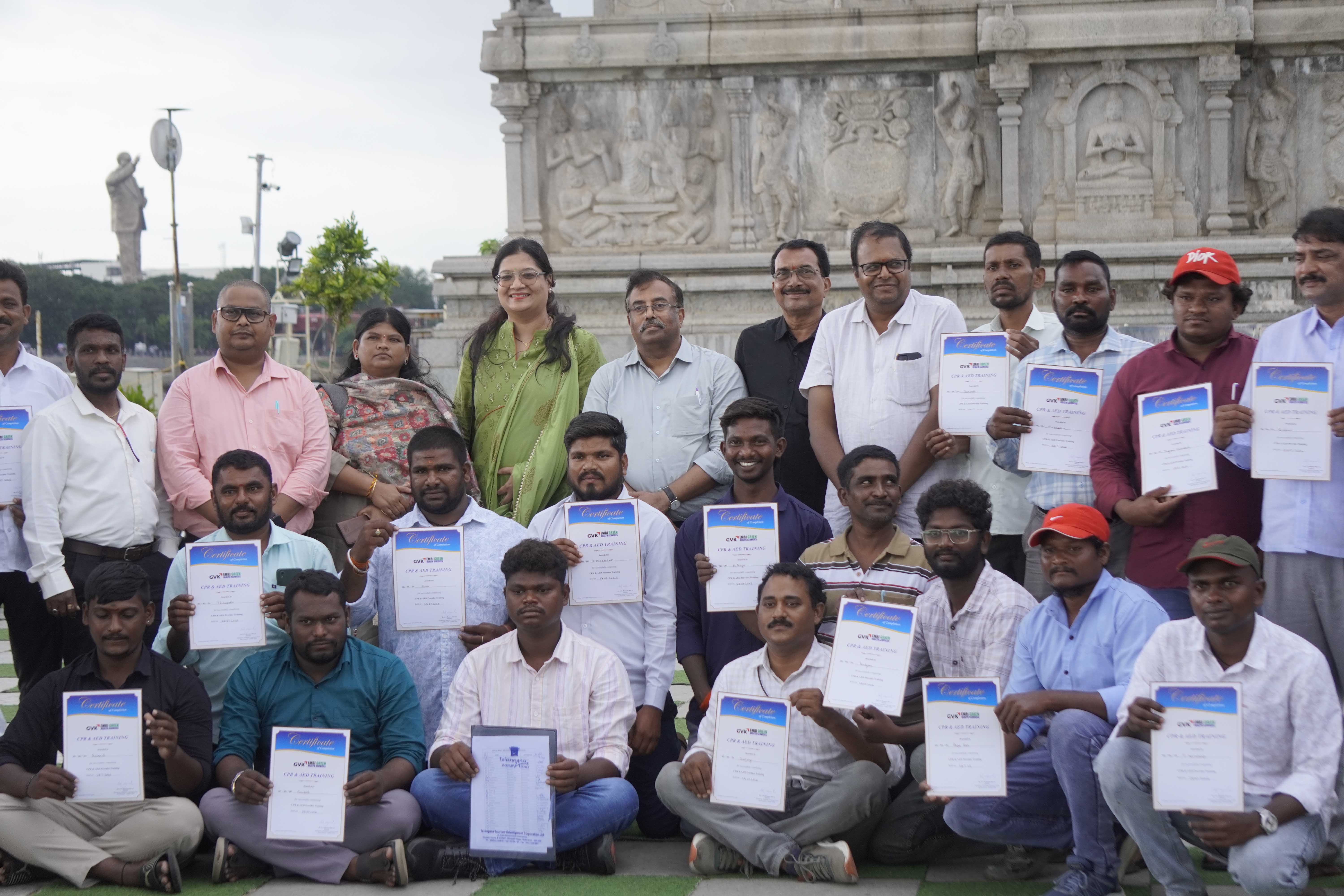 Boat Drivers across Telangana receive Life-Saving CPR Training at Hussain Sagar